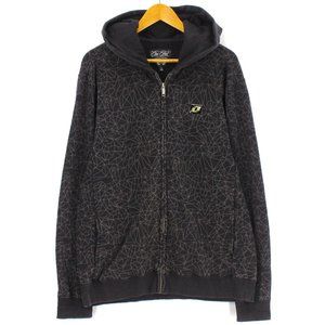 One Industries Hoodie Men's Black Casual Full Zip Motors Racing Logo Size Large